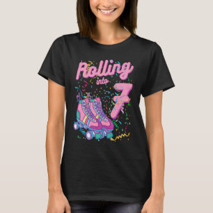 Rolling Into 7th Birthday Roller Skates 7 Years Ol T-Shirt
