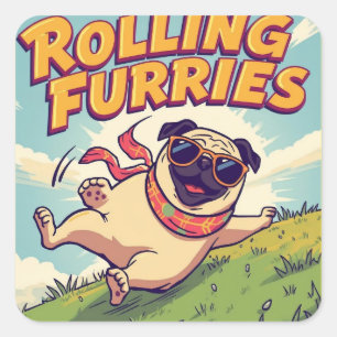 Rolling into Happiness Square Sticker