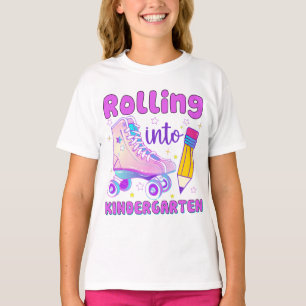 Rolling Into Kindergarten Grade   Roller Skating T-Shirt