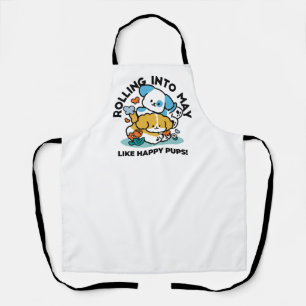 Rolling Into May Like Happy Pups – Cute Spring Dog Apron