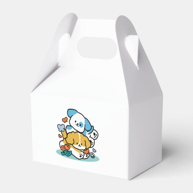 Rolling Into May Like Happy Pups – Cute Spring Dog Favour Box (Front Side)