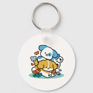 Rolling Into May Like Happy Pups – Cute Spring Dog Key Ring