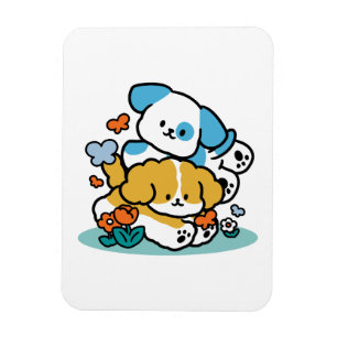 Rolling Into May Like Happy Pups – Cute Spring Dog Magnet