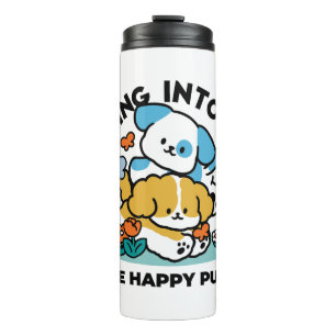 Rolling Into May Like Happy Pups – Cute Spring Dog Thermal Tumbler