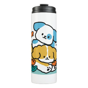 Rolling Into May Like Happy Pups – Cute Spring Dog Thermal Tumbler