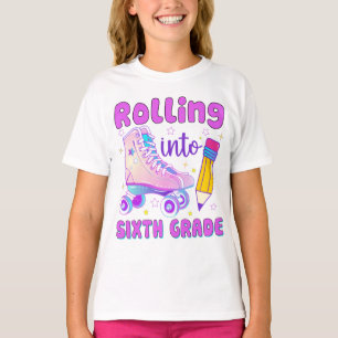 Rolling Into Sixth Grade   Roller Skating T-Shirt