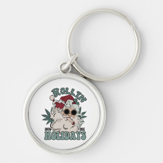 Rolling into the Holidays Key Ring (Front)