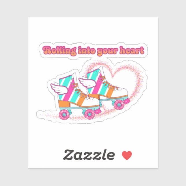 Rolling Into Your Heart Retro Disco Roller Skates  (Sheet)