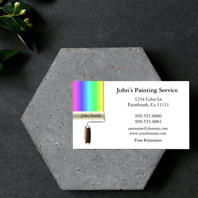 Rolling Painters White Business Card (White Rolling Painters Business Card)
