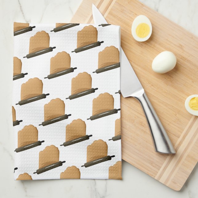 Rolling Pin and Dough Tea Towel (Quarter Fold)