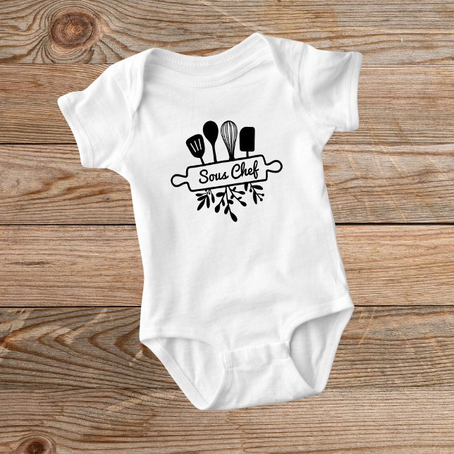 Rolling Pin Kitchen Utensils Sous Chef Mum and Kid Baby Bodysuit (Creator Uploaded)