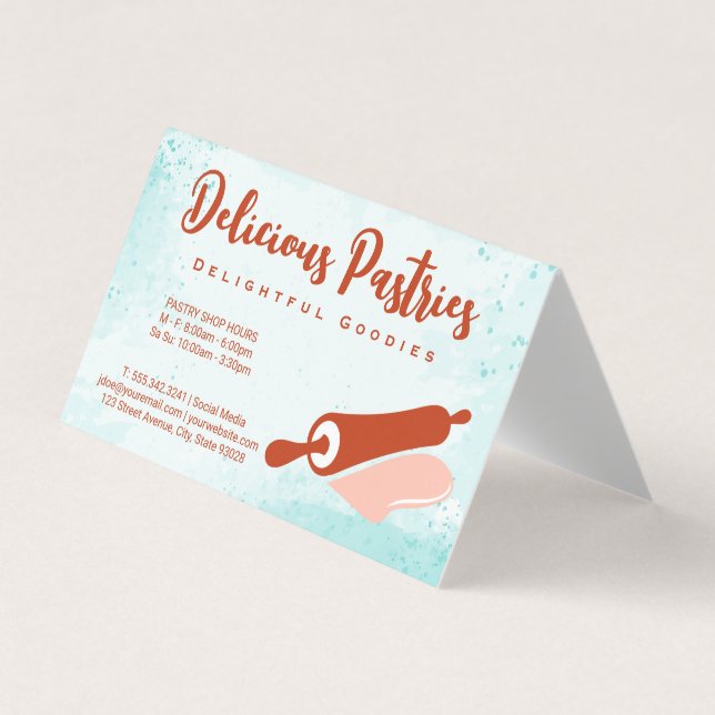 Rolling Pin Logo | Pastry Business Card (Front)