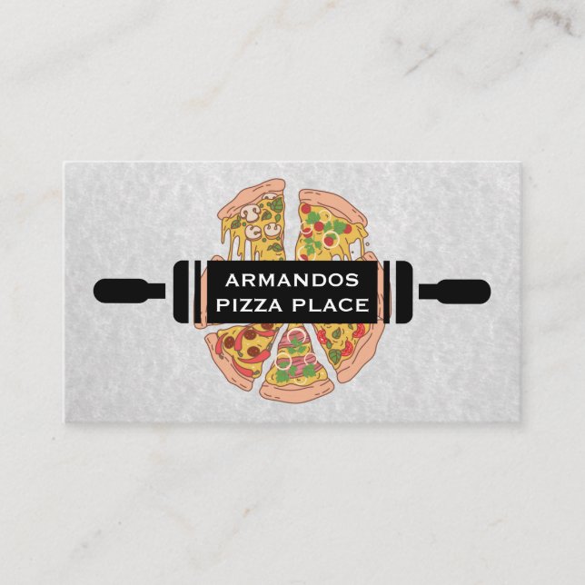 Rolling Pin | Pizza Slices Business Card (Front)