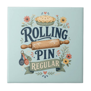 Rolling Pin Regular Cottage Baker Ceramic Tile