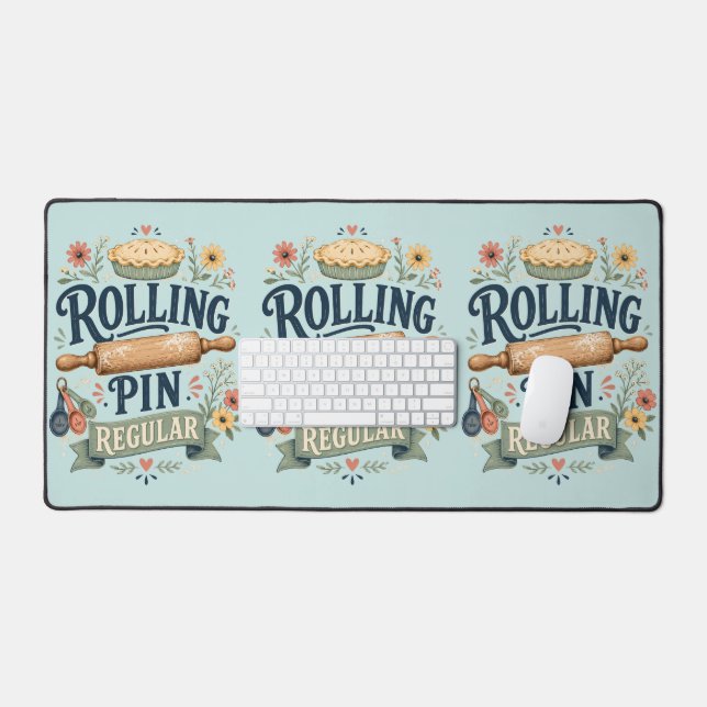 Rolling Pin Regular Cottage Baker Desk Mat (Keyboard & Mouse)