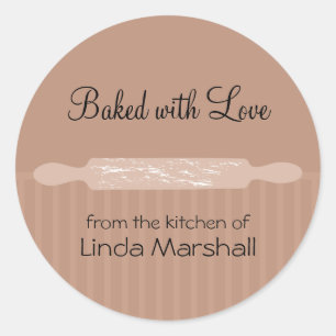 Rolling Pin with Flour from the Kitchen of Classic Round Sticker