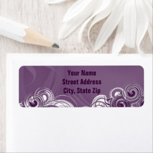 Rolling Purple Return Address Label