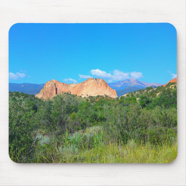Rolling Red Rock Green Hill Mouse Pad (Front)
