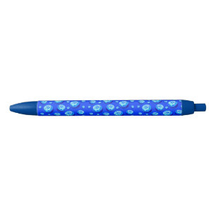 Rolling Rhythm: Blue Lawn Bowls Pattern in Oils  Ink Pen