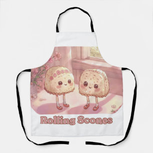 Rolling Scones Funny Girly Pastry Design Two Scone Apron