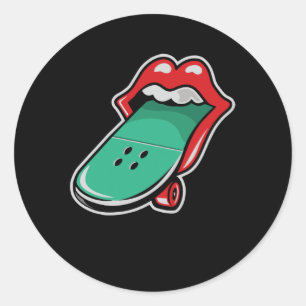 Rolling Skateboard Classic Round Sticker