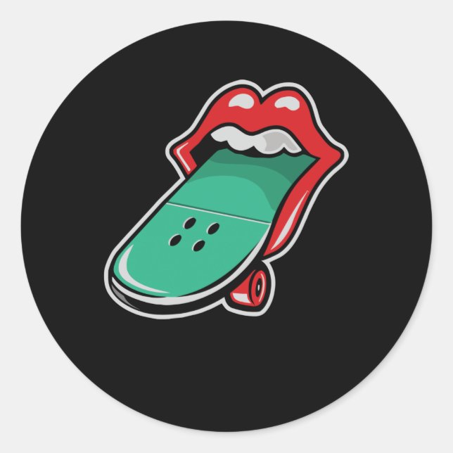 Rolling Skateboard Classic Round Sticker (Front)