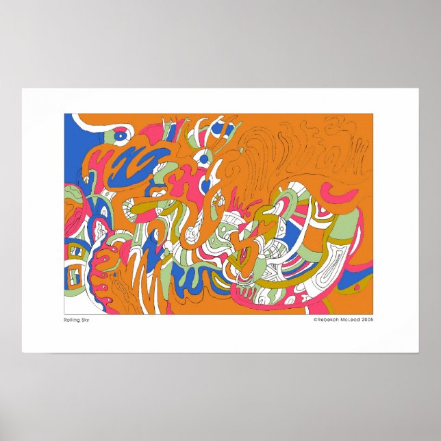 "Rolling Sky" Abstract Art Poster (Front)