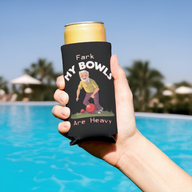 Rolling Struggles: Fark, My Lawn Bowls Are Heavy! Seltzer Can Cooler (In Situ Pool)