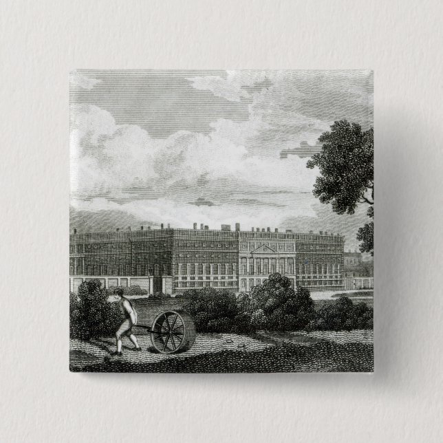 Rolling the Lawns at Hampton Court Palace 15 Cm Square Badge (Front)