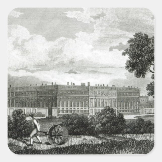 Rolling the Lawns at Hampton Court Palace Square Sticker (Front)