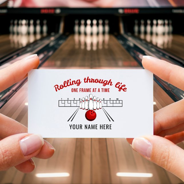 Rolling Through Life Bowling Business Card (Creator Uploaded)