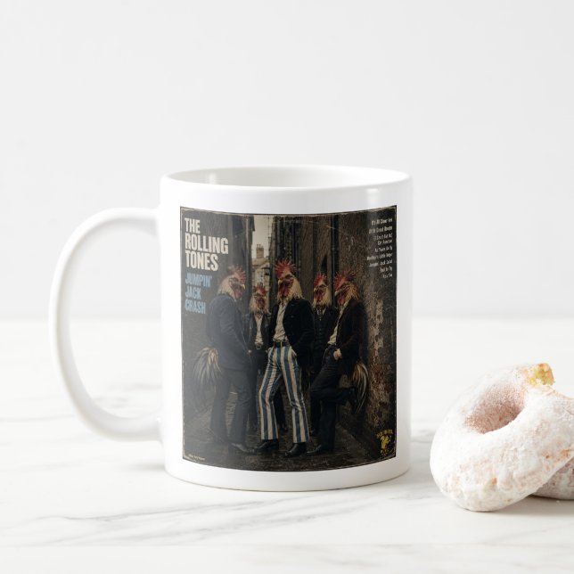 Rolling Tones: a Parody Coffee Mug (With Donut)