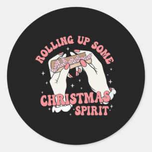 Rolling Up Some Christmas Spirit Xmas Tree Cakes W Classic Round Sticker