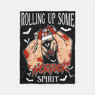 Rolling Up Some Horror Spirit Funny Halloween Outf Fleece Blanket