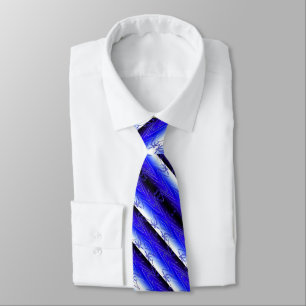Rolling waves blue stripe trendy elegant tie