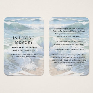 Rolling Waves Memorial Prayer Cards
