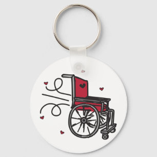 Rolling Wheelchair Key Ring