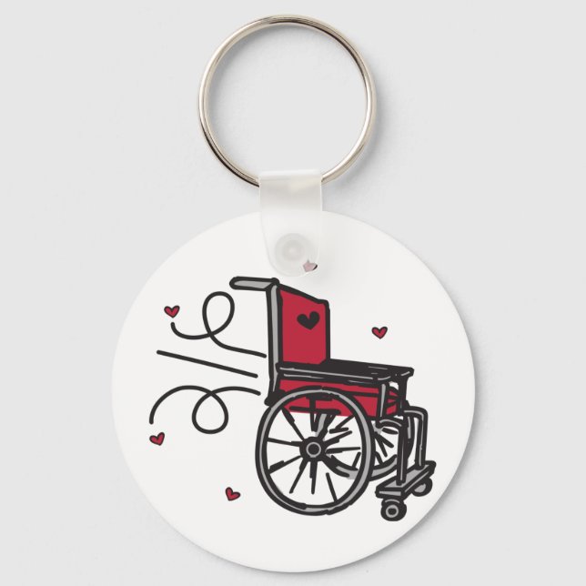 Rolling Wheelchair Key Ring (Front)