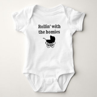 Rolling with homies baby bodysuit