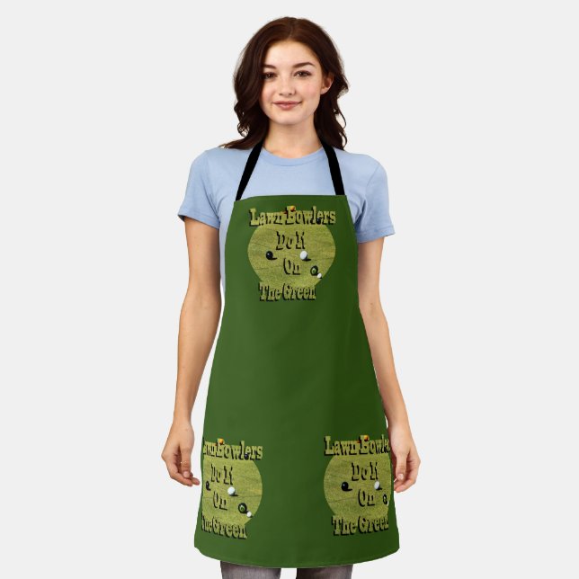 Rolling with the Punches: Lawn Bowlers Do It Green Apron (Worn)