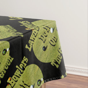 Rolling with the Punches: Lawn Bowlers Do It Green Tablecloth