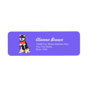 Rollo The Cool Black Shiba Inu Dog Return Address Label