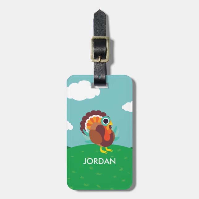 Rollo the Turkey Luggage Tag (Front Vertical)