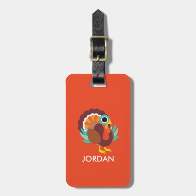 Rollo the Turkey Luggage Tag (Front Vertical)