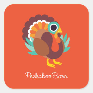 Rollo the Turkey Square Sticker