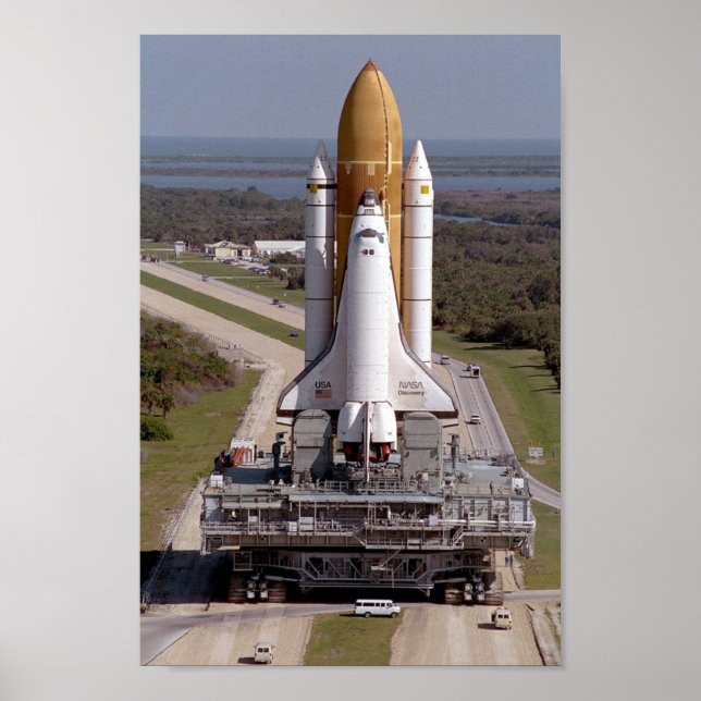 Rollout of Space Shuttle Discovery (STS-63) Poster (Front)
