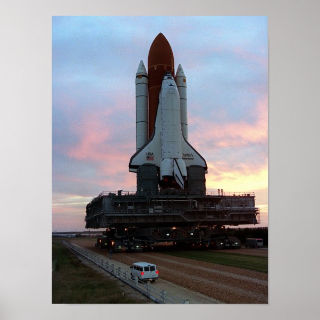 Rollout of Space Shuttle Endeavour (STS-61) Poster (Front)