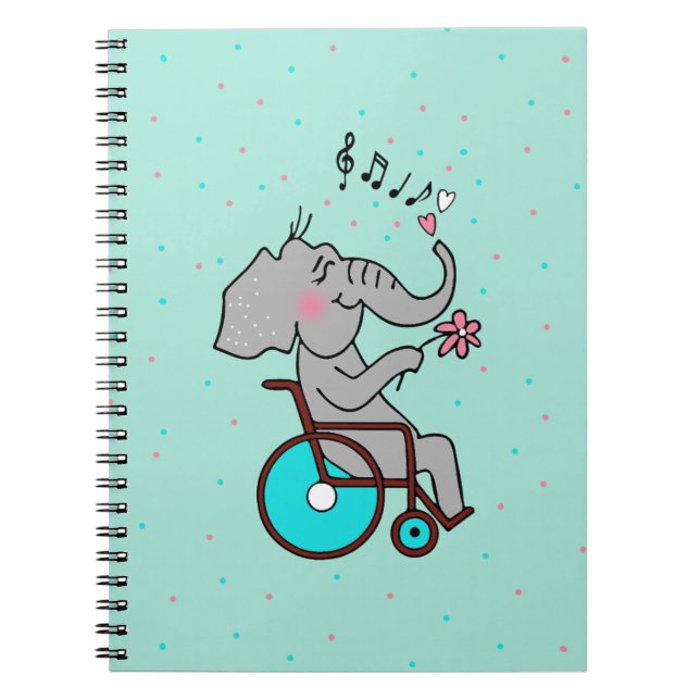 Rollstuhlfahrer Elefant verliebt  Notebook (Front)