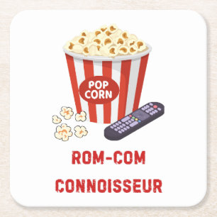 Rom-Com Connossieur Square Paper Coaster