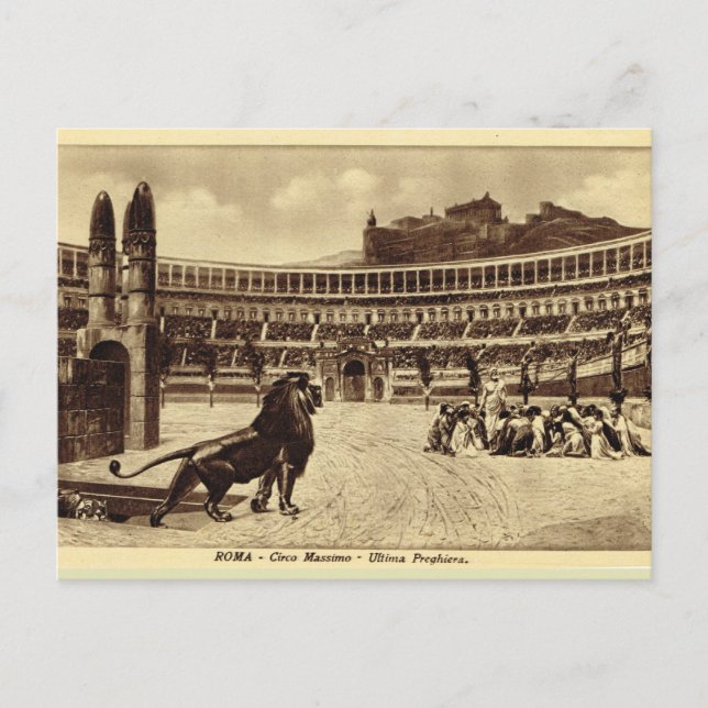 Roma Artist's Impression, Lions and christians Postcard (Front)